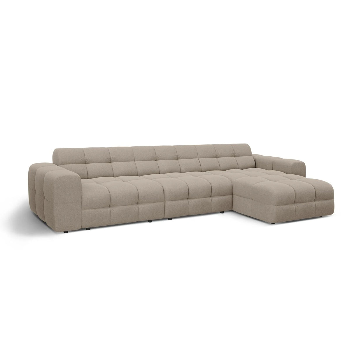 Kendal 5-Sitzer Ecksofa Rechts, mit Bezug aus Strukturierter Stoff (Ota7) in Dunkelbeige, 357x173 cm – Bild 4