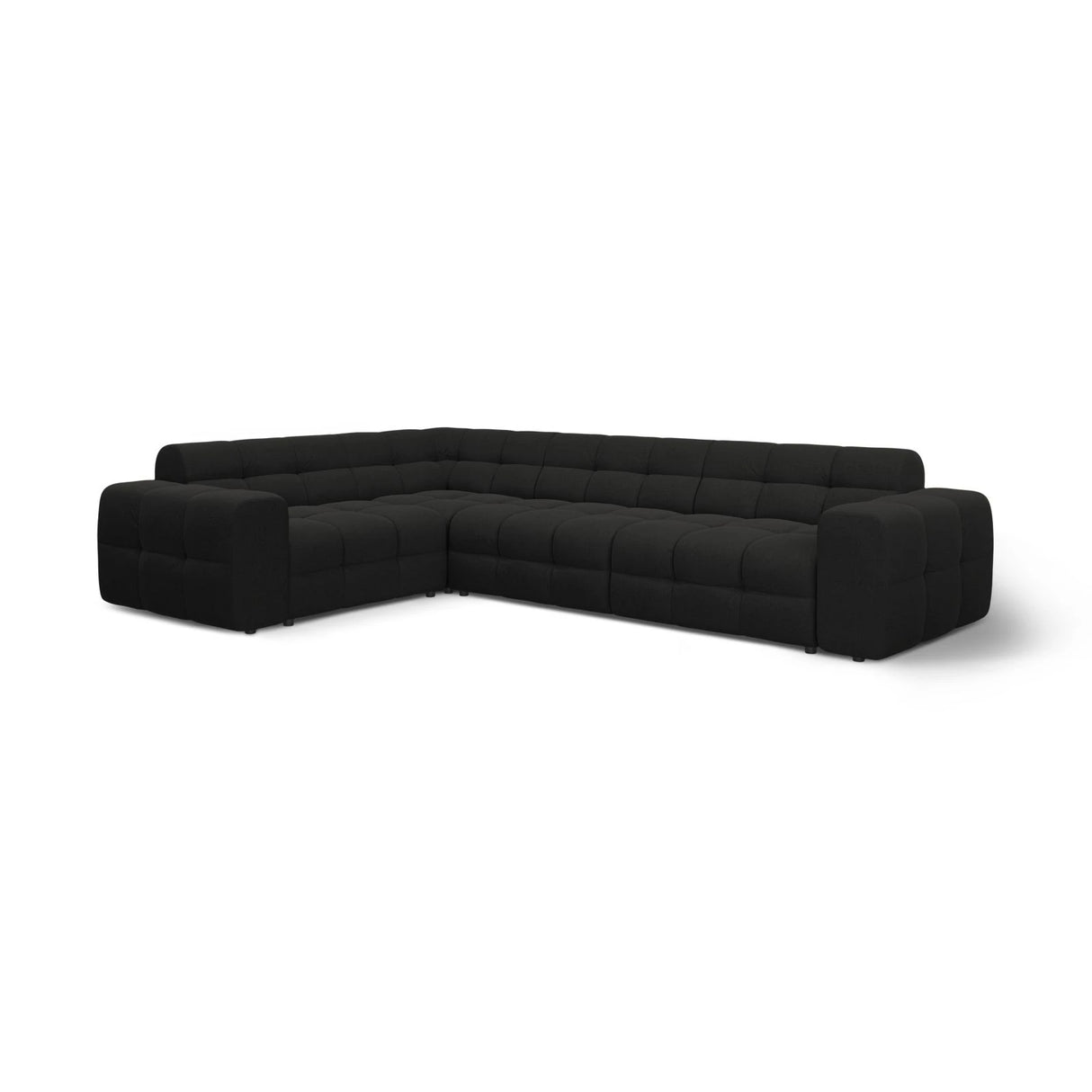Kendal 6-Sitzer Ecksofa Links, mit Bezug aus Strukturierter Stoff (Ota12) in Schwarz, 332x231 cm – Bild 4