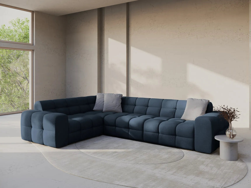 Kendal 6-Sitzer Ecksofa Links, mit Bezug aus Strukturierter Stoff (Ota18) in Marineblau, 332x231 cm – Bild 2