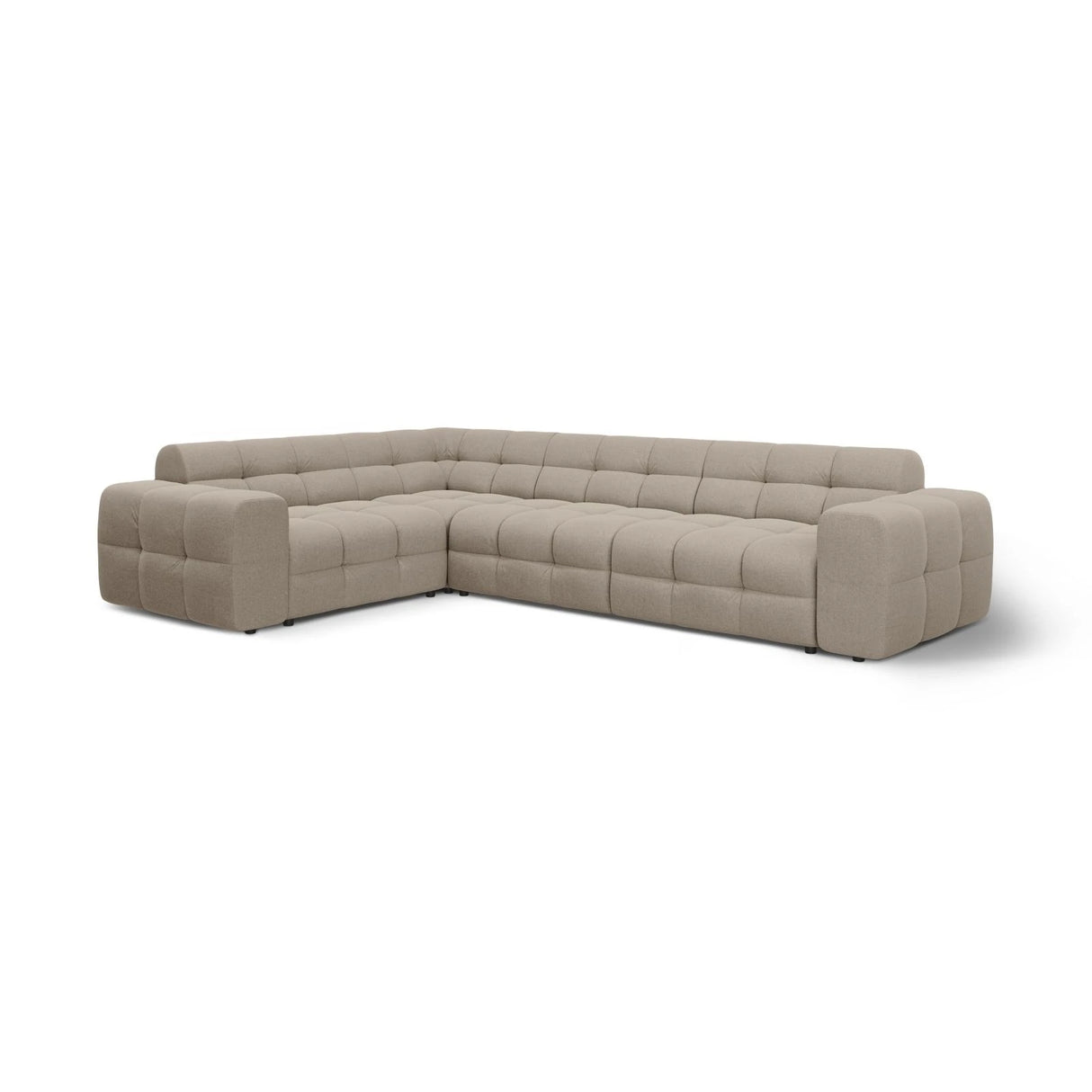 Kendal 6-Sitzer Ecksofa Links, mit Bezug aus Strukturierter Stoff (Ota7) in Dunkelbeige, 332x231 cm – Bild 4