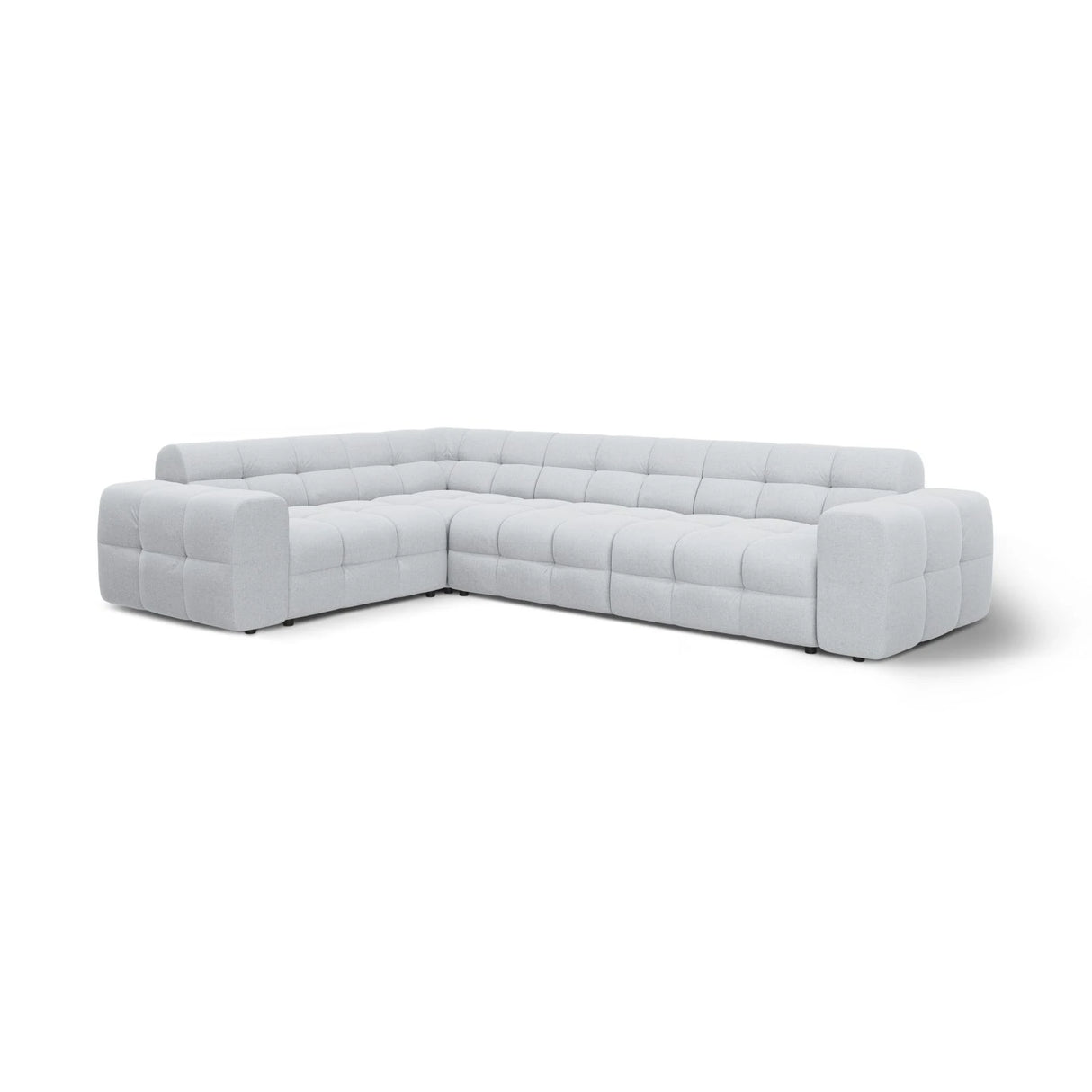 Kendal 6-Sitzer Ecksofa Links, mit Bezug aus Strukturierter Stoff (Ota9) in Hellgrau, 332x231 cm – Bild 4