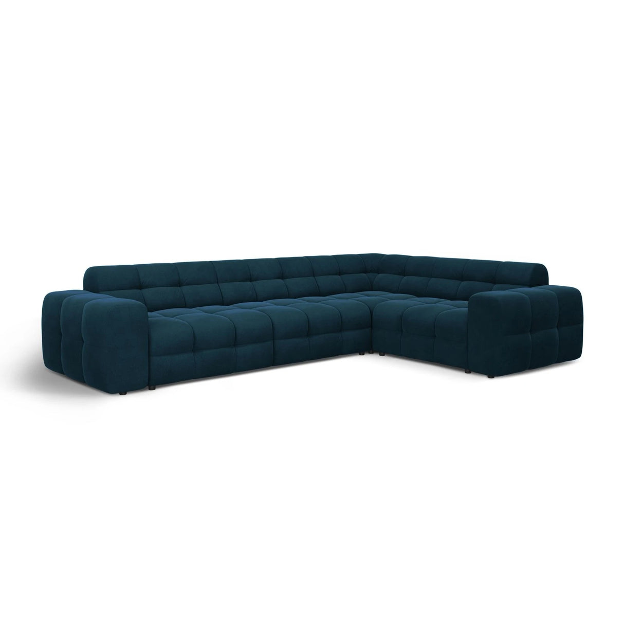 Kendal 6-Sitzer Ecksofa Rechts, mit Bezug aus Samt (Ma2211) in Marineblau, 332x231 cm – Bild 4