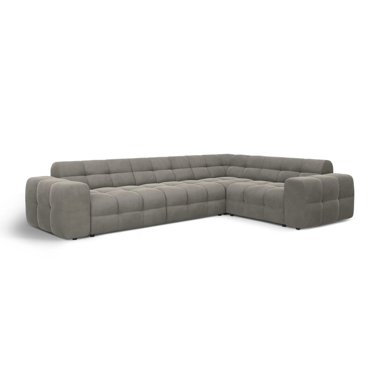 Kendal 6-Sitzer Ecksofa Rechts, mit Bezug aus Samt (Ma2241) in Dunkelgrau, 332x231 cm – Bild 4