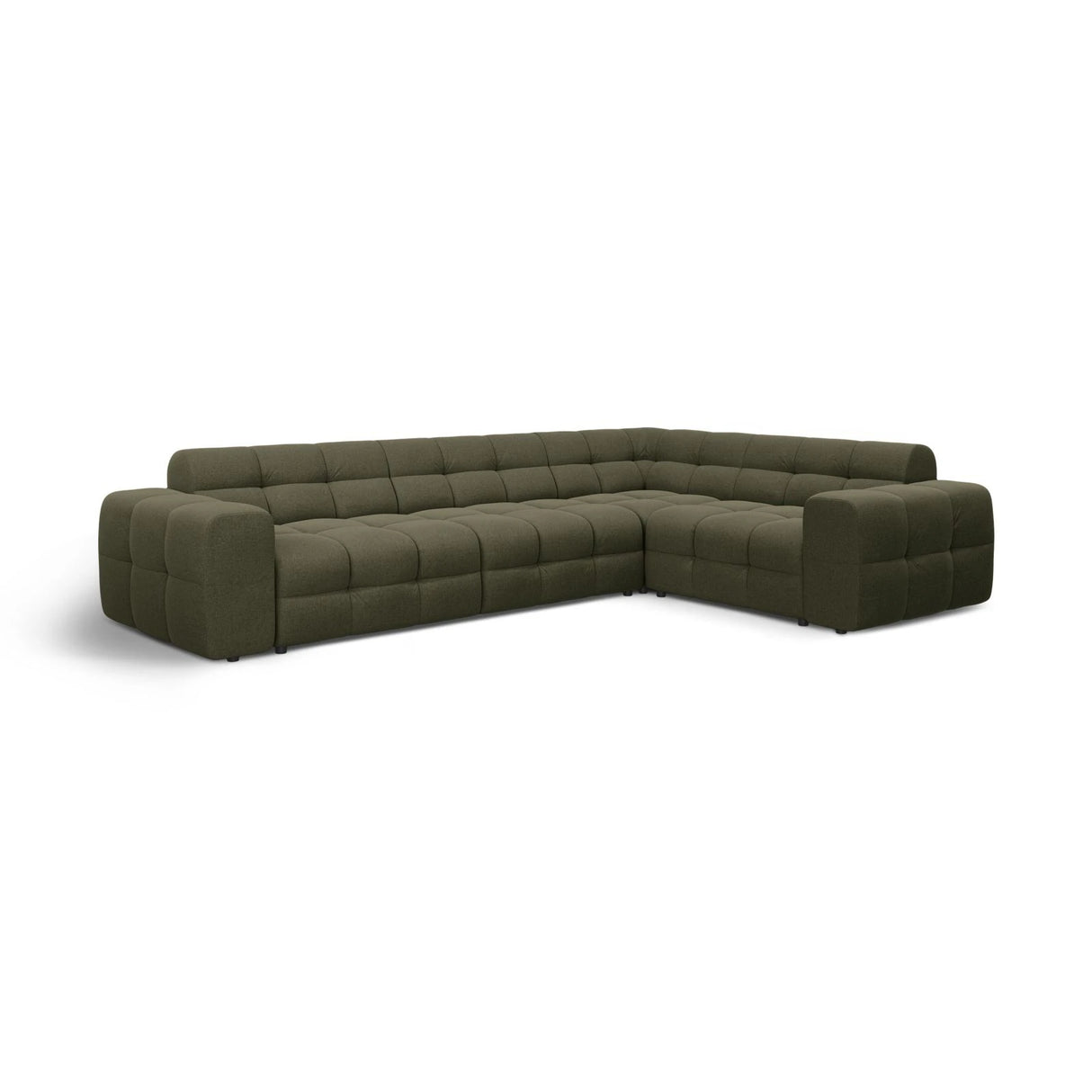 Kendal 6-Sitzer Ecksofa Rechts, mit Bezug aus Strukturierter Stoff (Ota13) in Amazon grün, 332x231 cm – Bild 4