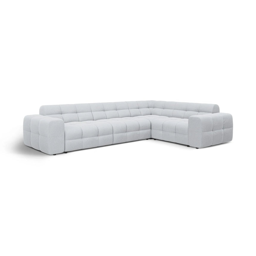 Kendal 6-Sitzer Ecksofa Rechts, mit Bezug aus Strukturierter Stoff (Ota9) in Hellgrau, 332x231 cm – Bild 4
