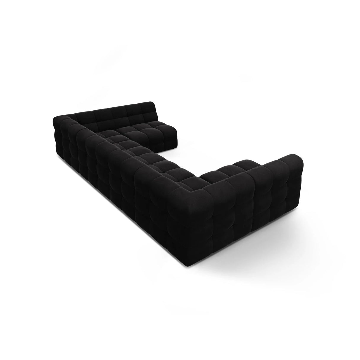 Kendal 7-Sitzer Panorama-Sofa mit Bezug aus Samt (Ma2219) in Schwarz, 372x203 cm – Bild 5