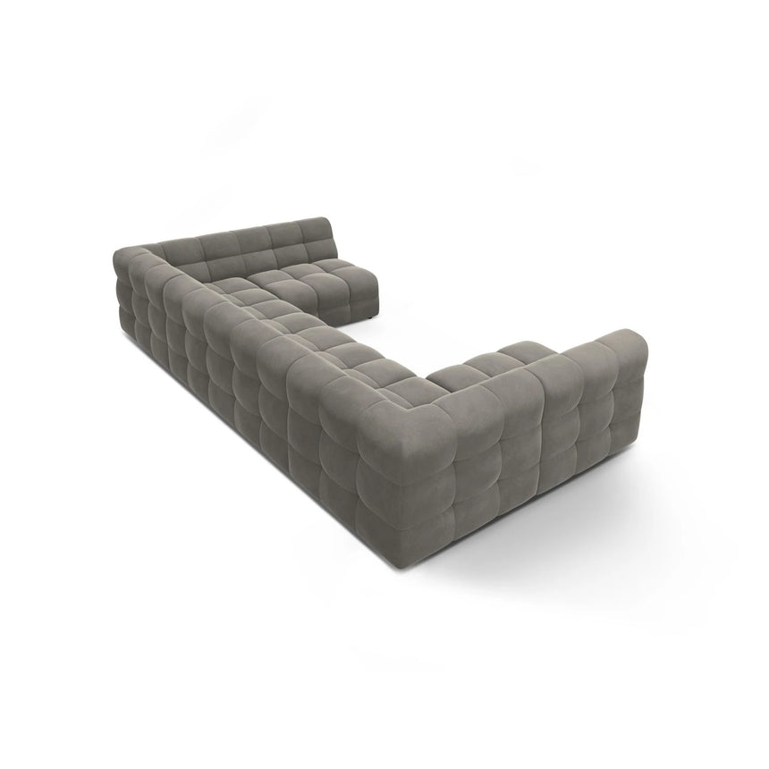 Kendal 7-Sitzer Panorama-Sofa mit Bezug aus Samt (Ma2241) in Dunkelgrau, 372x203 cm – Bild 5