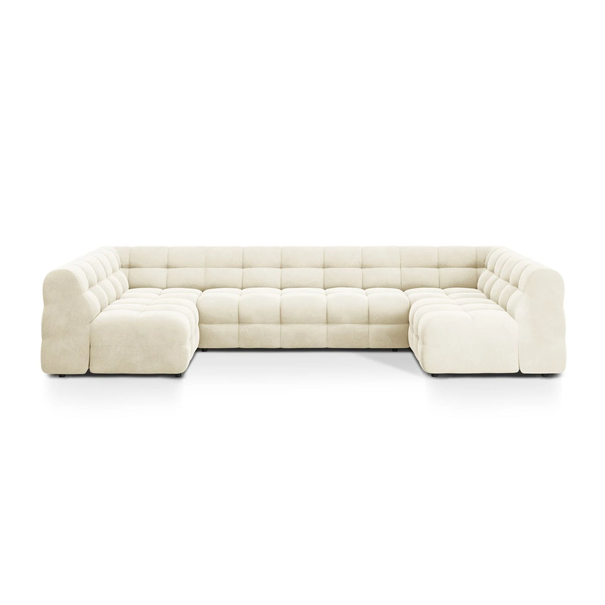 Kendal 7-Sitzer Panorama-Sofa mit Bezug aus Samt (Ma2256) in Elfenbein, 372x203 cm – Bild 1