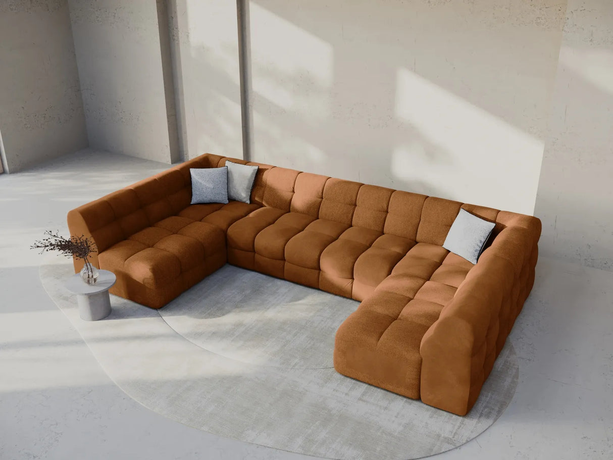 Kendal 7-Sitzer Panorama-Sofa mit Bezug aus Samt (Ma2286) in Camel, 372x203 cm – Bild 2