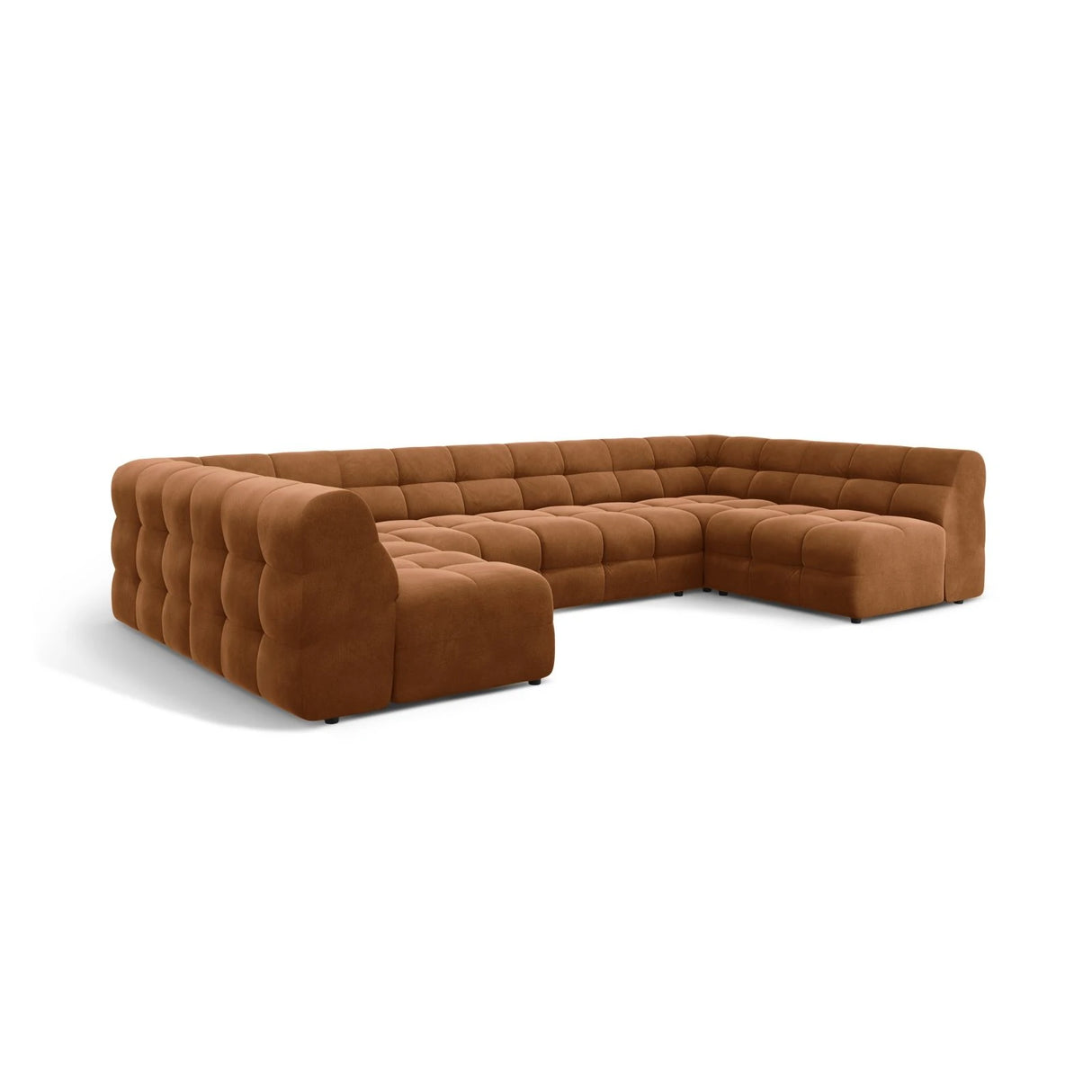 Kendal 7-Sitzer Panorama-Sofa mit Bezug aus Samt (Ma2286) in Camel, 372x203 cm – Bild 4