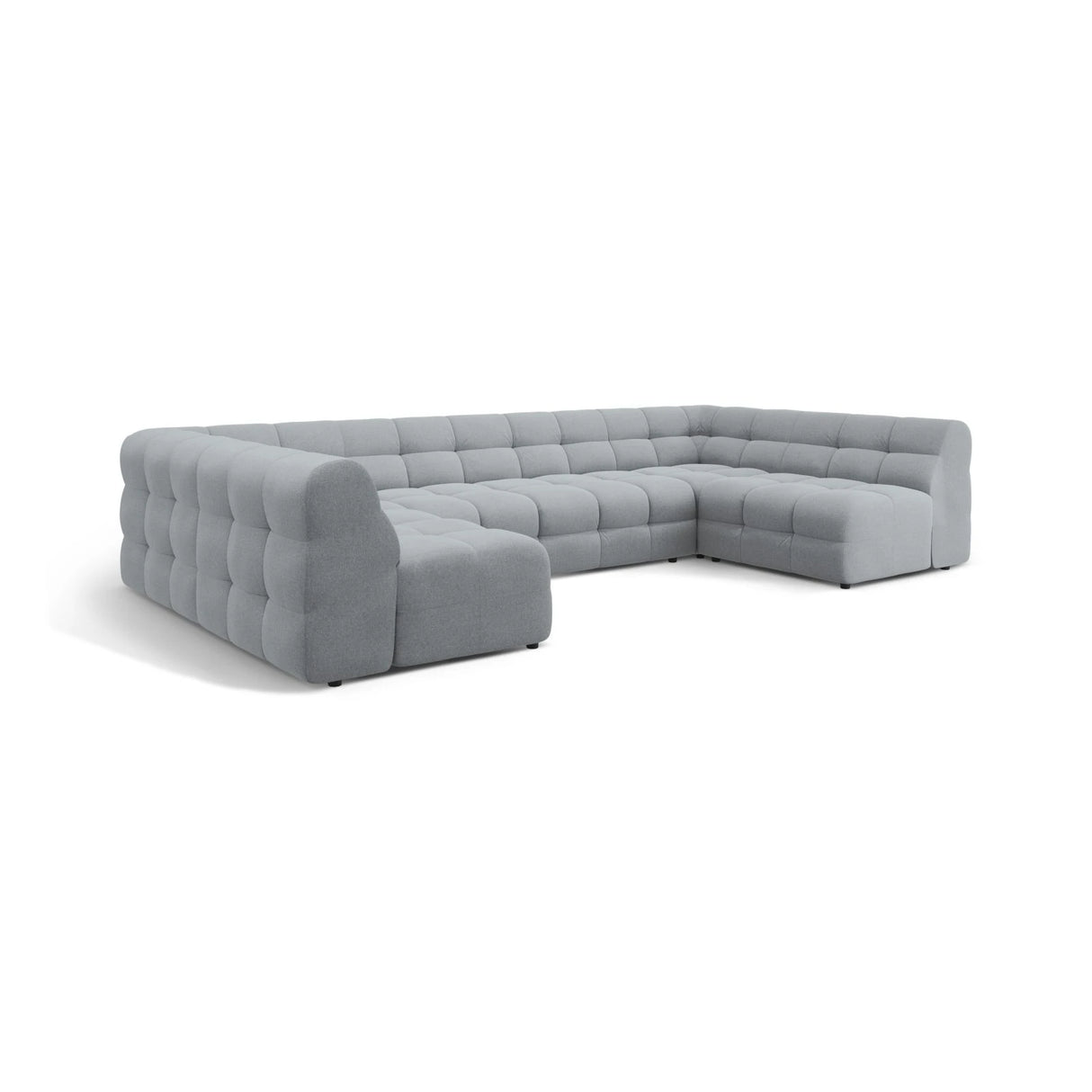 Kendal 7-Sitzer Panorama-Sofa mit Bezug aus Strukturierter Stoff (Ota10) in Platinum, 372x203 cm – Bild 4