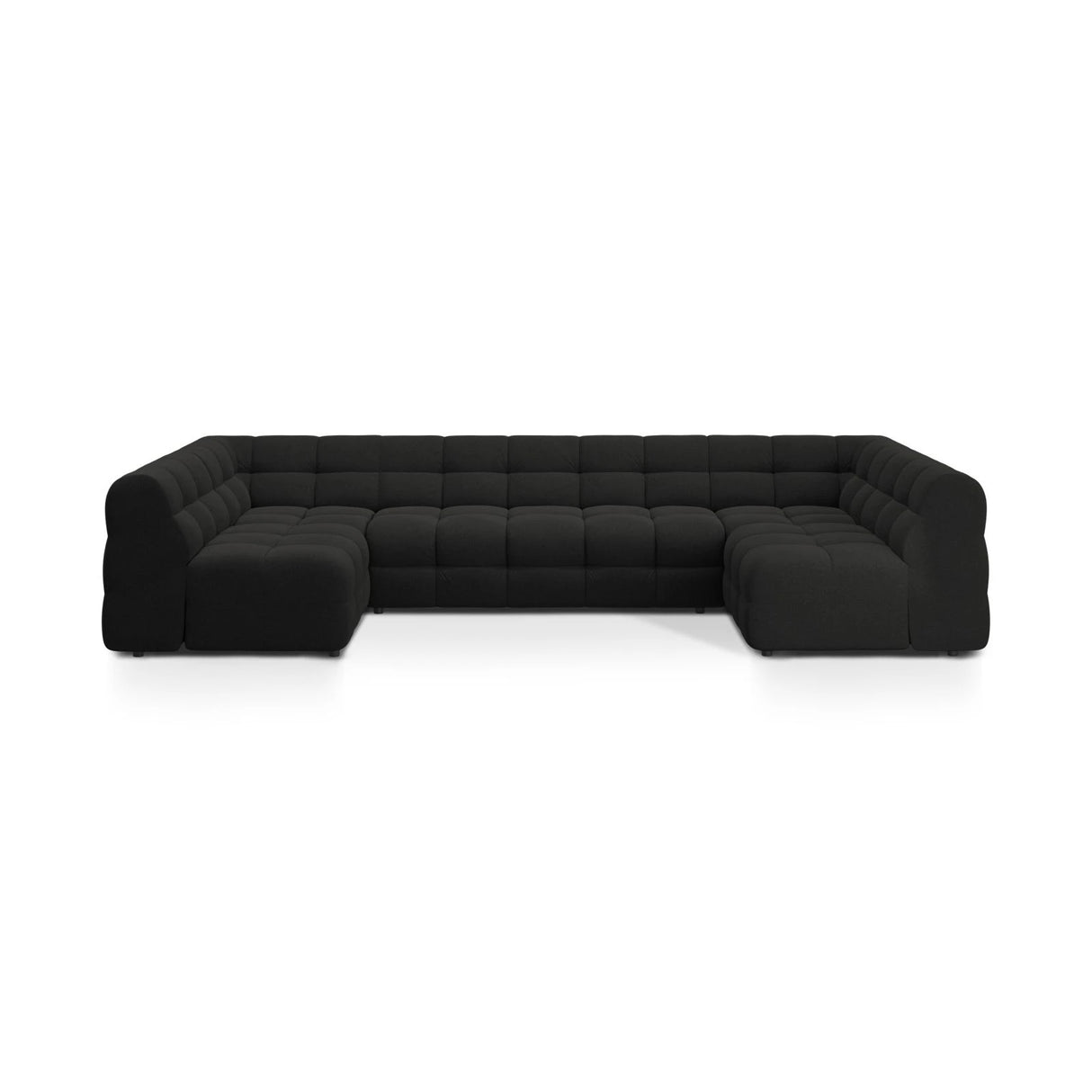 Kendal 7-Sitzer Panorama-Sofa mit Bezug aus Strukturierter Stoff (Ota12) in Schwarz, 372x203 cm – Bild 1