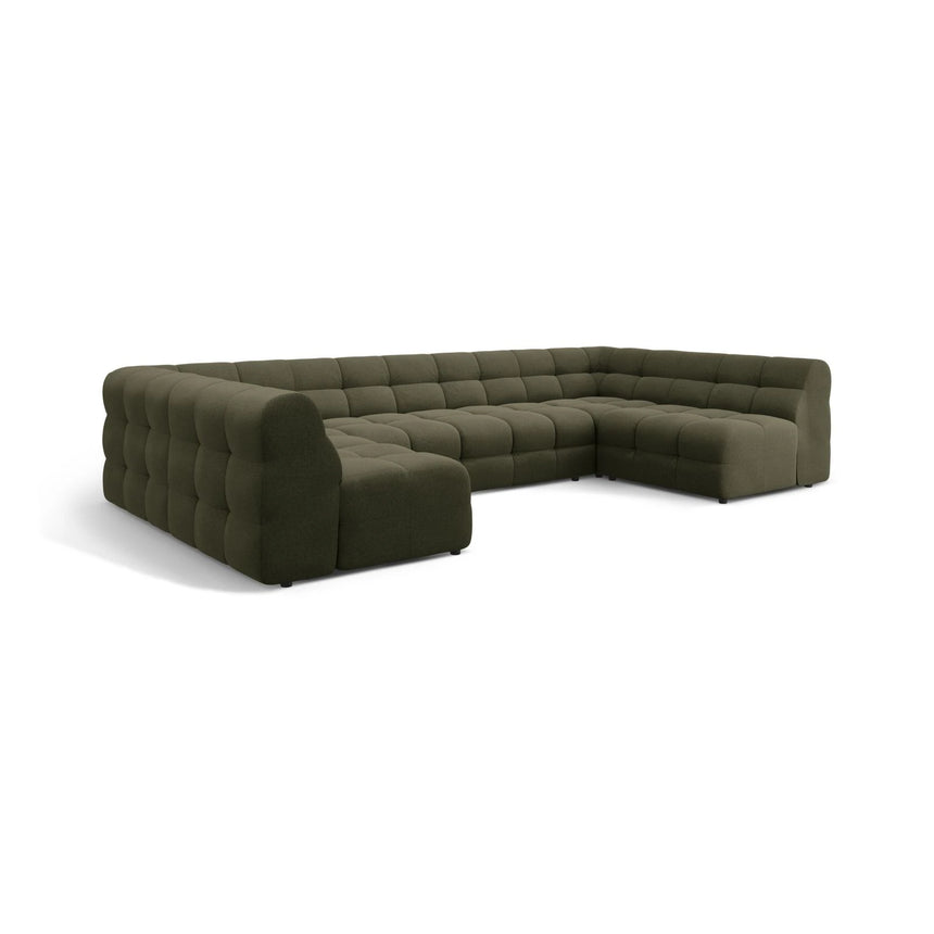 Kendal 7-Sitzer Panorama-Sofa mit Bezug aus Strukturierter Stoff (Ota13) in Amazon grün, 372x203 cm – Bild 4