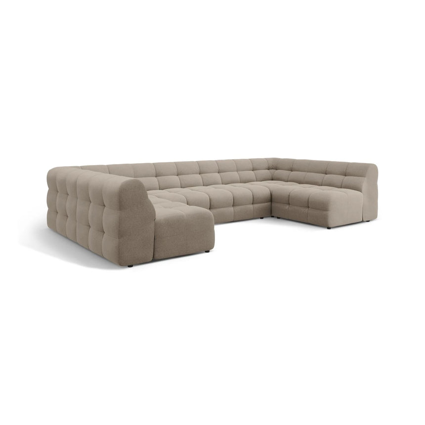 Kendal 7-Sitzer Panorama-Sofa mit Bezug aus Strukturierter Stoff (Ota7) in Dunkelbeige, 372x203 cm – Bild 4