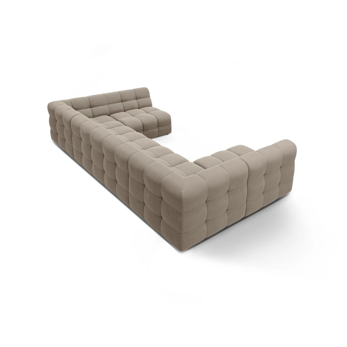 Kendal 7-Sitzer Panorama-Sofa mit Bezug aus Strukturierter Stoff (Ota7) in Dunkelbeige, 372x203 cm – Bild 5