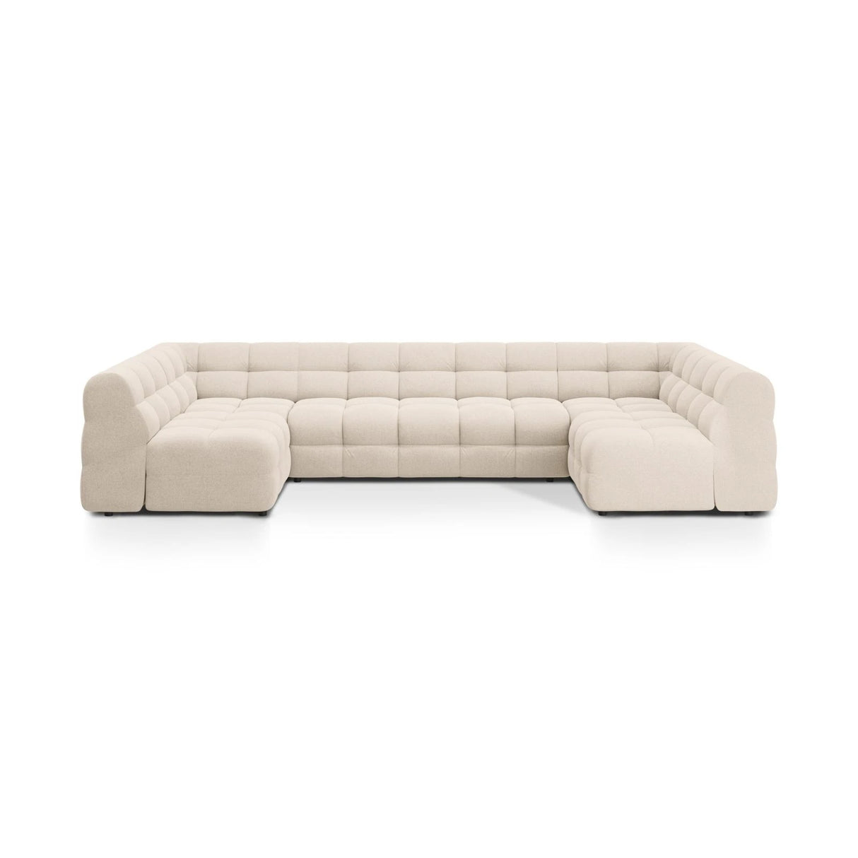 Kendal 7-Sitzer Panorama-Sofa mit Bezug aus Strukturierter Stoff (Ota8) in Beige, 372x203 cm – Bild 1