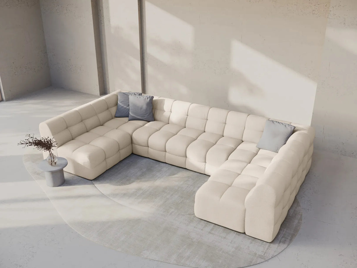 Kendal 7-Sitzer Panorama-Sofa mit Bezug aus Strukturierter Stoff (Ota8) in Beige, 372x203 cm – Bild 2