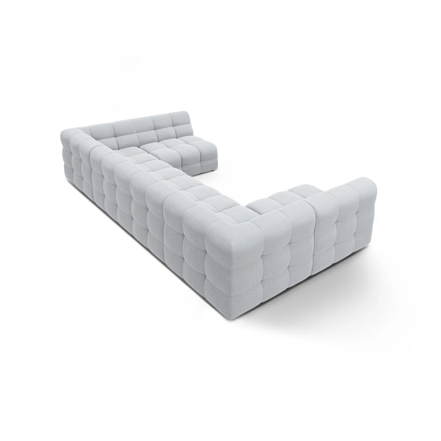 Kendal 7-Sitzer Panorama-Sofa mit Bezug aus Strukturierter Stoff (Ota9) in Hellgrau, 372x203 cm – Bild 5
