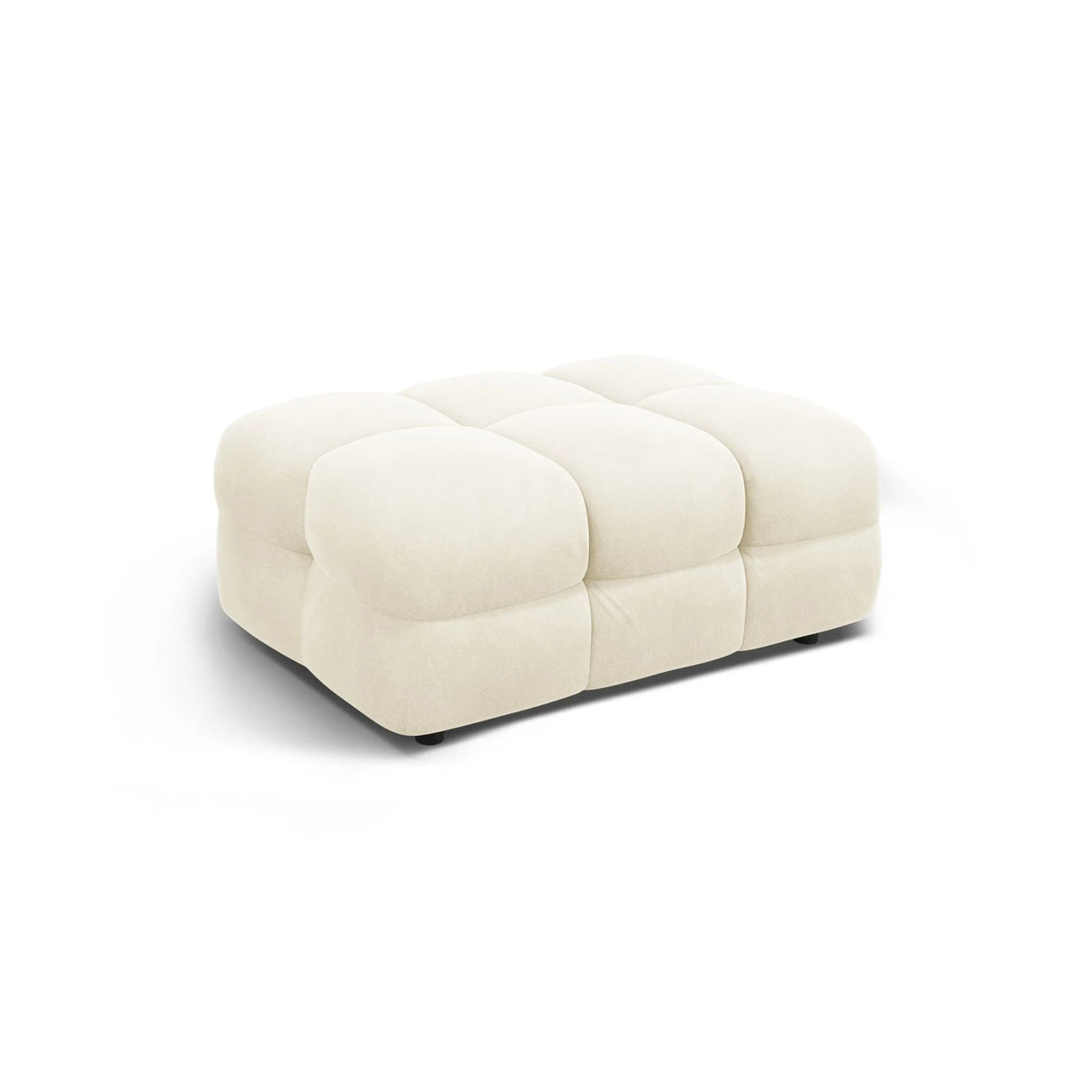 Kendal Pouf mit Bezug aus Samt (Ma2256) in Elfenbein, 104x72 cm – Bild 3