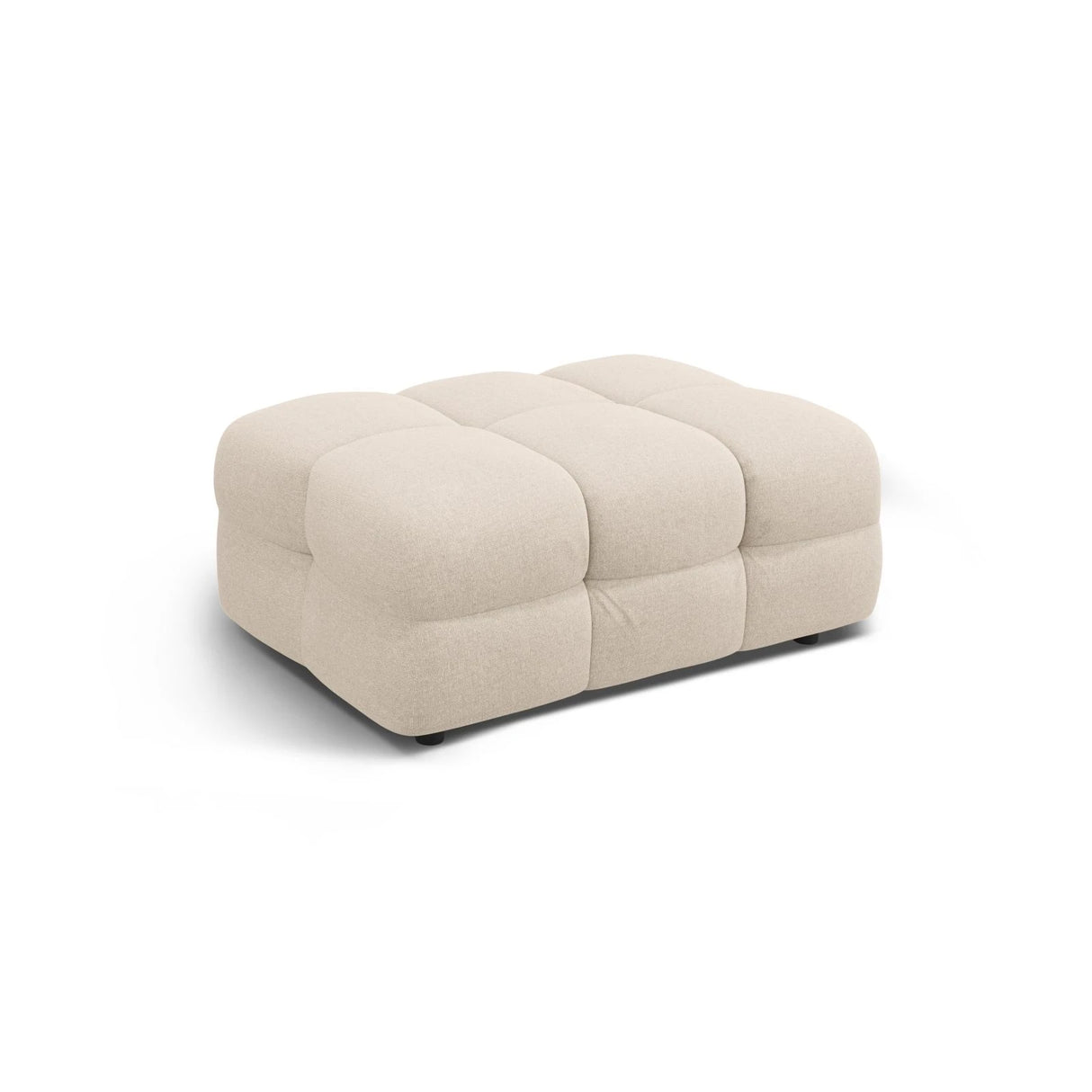 Kendal Pouf mit Bezug aus Strukturierter Stoff (Ota8) in Beige, 104x72 cm – Bild 3