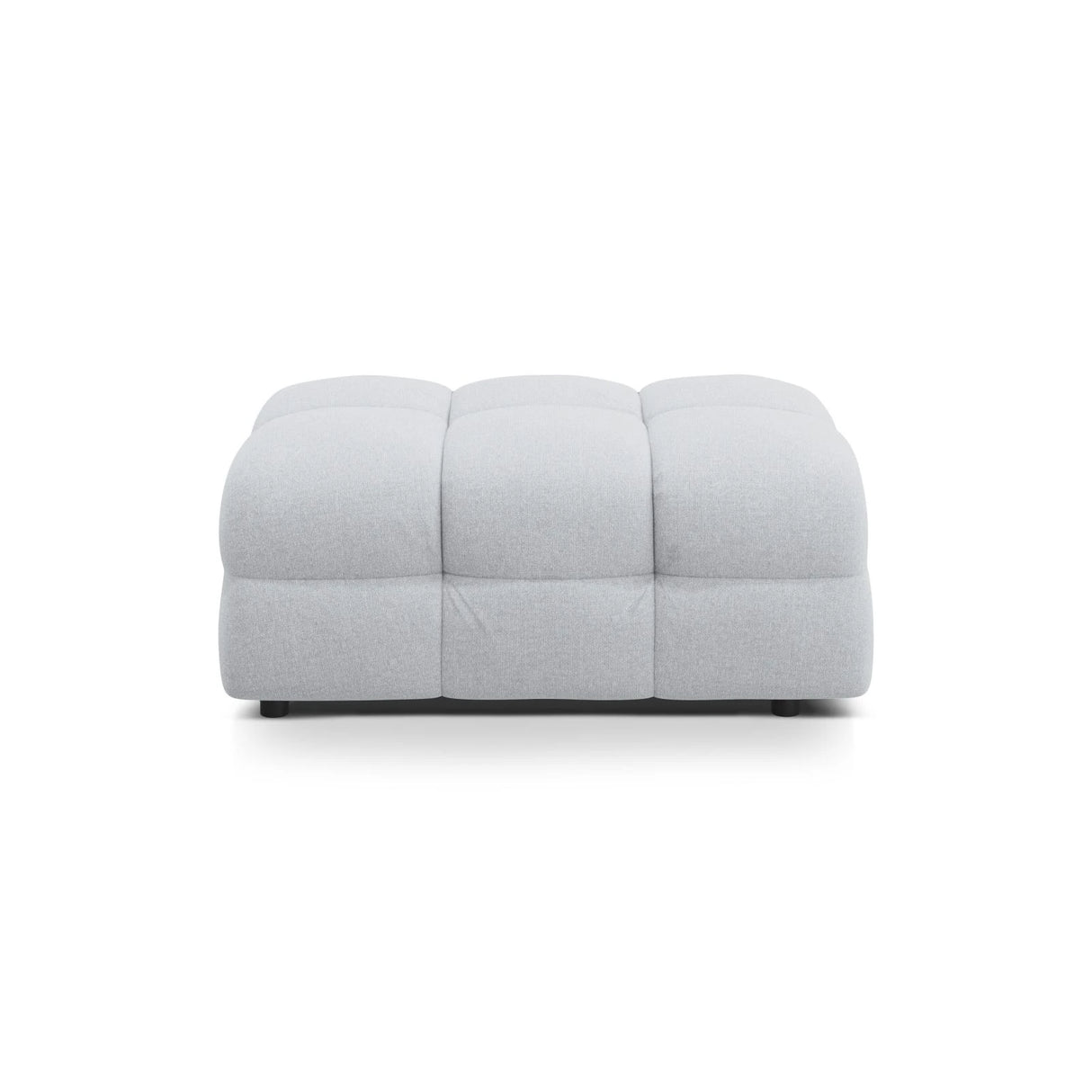 Kendal Pouf mit Bezug aus Strukturierter Stoff (Ota9) in Hellgrau, 104x72 cm – Bild 1