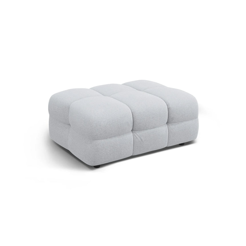 Kendal Pouf mit Bezug aus Strukturierter Stoff (Ota9) in Hellgrau, 104x72 cm – Bild 3