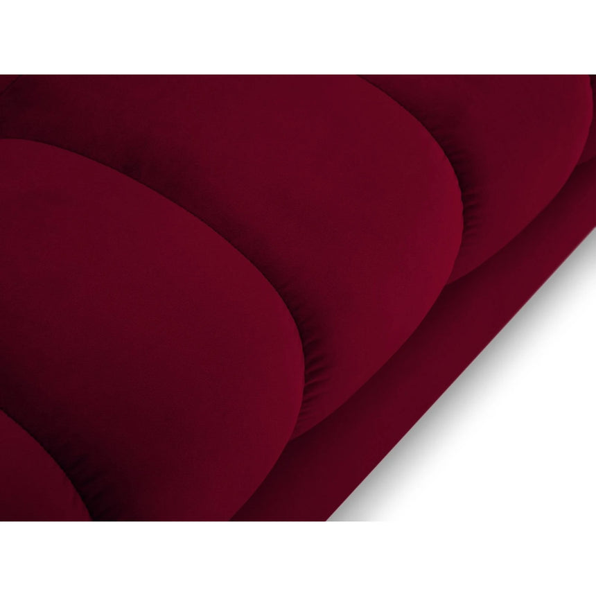 Mamaia 2-Sitzer Chaiselongue Linke Seite, Beine Goldmetall, mit Bezug aus Samt (Blu59) in Rot, 185x102 cm – Bild 5