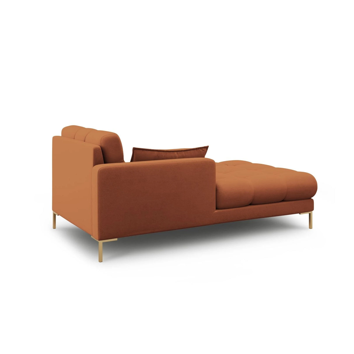 Mamaia 2-Sitzer Chaiselongue Linke Seite, Beine Goldmetall, mit Bezug aus Strukturierter Stoff (Nev52) in Ziegel, 185x102 cm – Bild 3