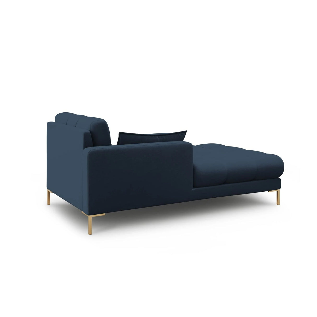 Mamaia 2-Sitzer Chaiselongue Linke Seite, Beine Goldmetall, mit Bezug aus Strukturierter Stoff (Nev77) in Blau, 185x102 cm – Bild 3
