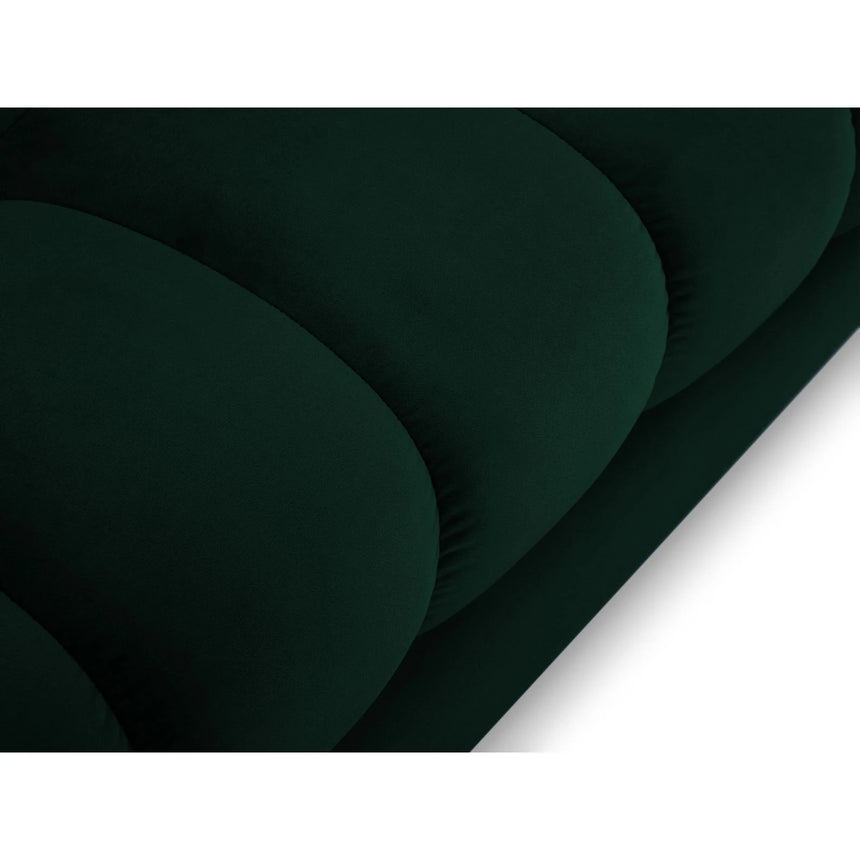 Mamaia 2-Sitzer Chaiselongue Linke Seite, Metallbeine Schwarz, mit Bezug aus Samt (Blu78) in Flaschengrün, 185x102 cm – Bild 5