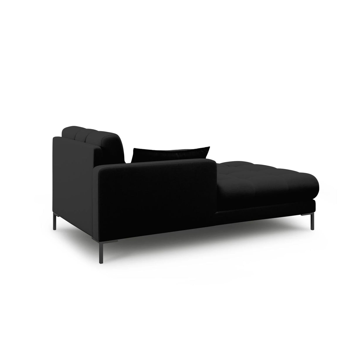 Mamaia 2-Sitzer Chaiselongue Linke Seite, Metallbeine Schwarz, mit Bezug aus Strukturierter Stoff (Nev100) in Schwarz, 185x102 cm – Bild 3