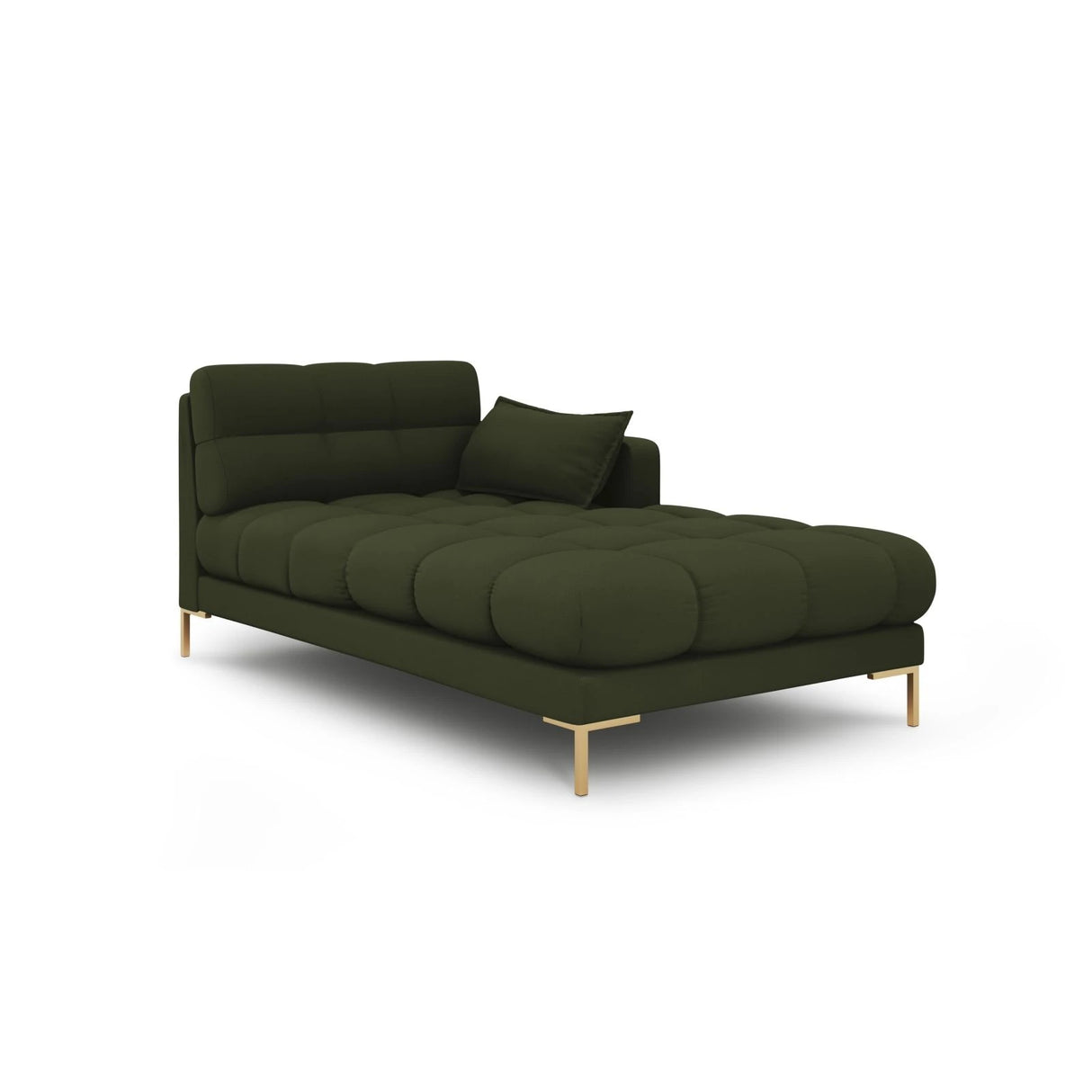 Mamaia 2-Sitzer Chaiselongue Rechte Seite, Beine Goldmetall, mit Bezug aus Strukturierter Stoff (Nev39) in Grün, 185x102 cm – Bild 1