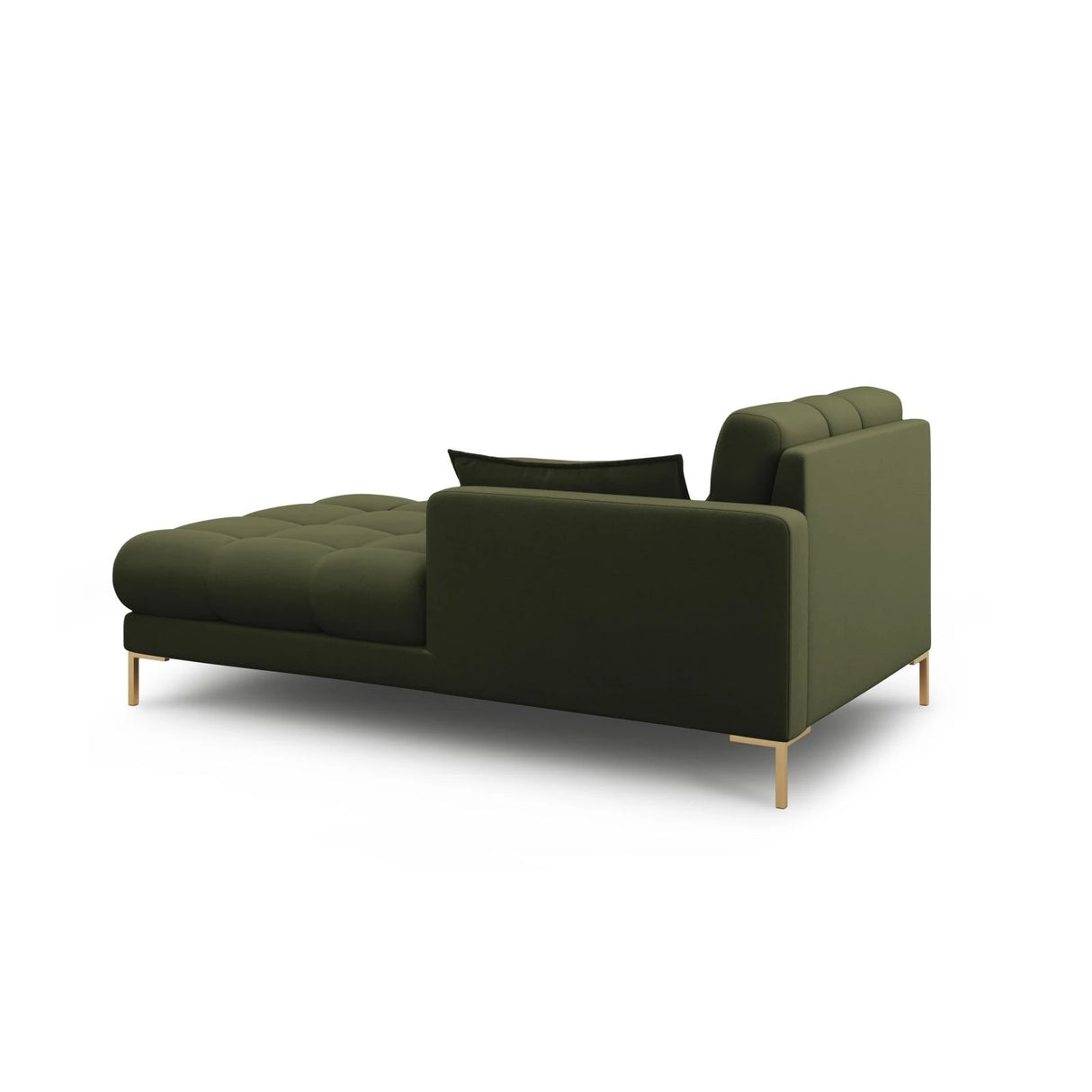 Mamaia 2-Sitzer Chaiselongue Rechte Seite, Beine Goldmetall, mit Bezug aus Strukturierter Stoff (Nev39) in Grün, 185x102 cm – Bild 3