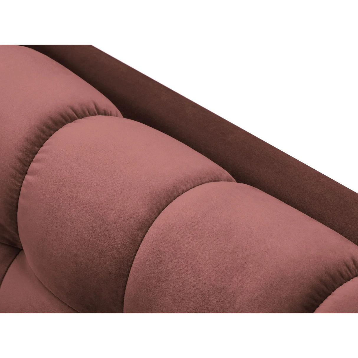 Mamaia 2-Sitzer Chaiselongue Rechte Seite, Metallbeine Schwarz, mit Bezug aus Samt (Blu52) in Rosa, 185x102 cm – Bild 6
