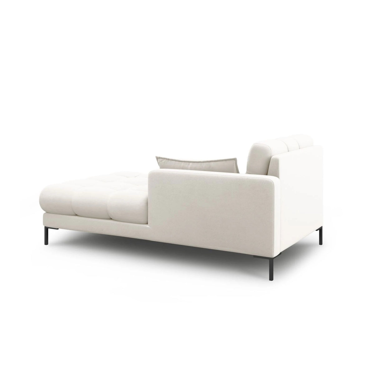 Mamaia 2-Sitzer Chaiselongue Rechte Seite, Metallbeine Schwarz, mit Bezug aus Samt oder Strukturstoff, 185x102 cm – Bild 3
