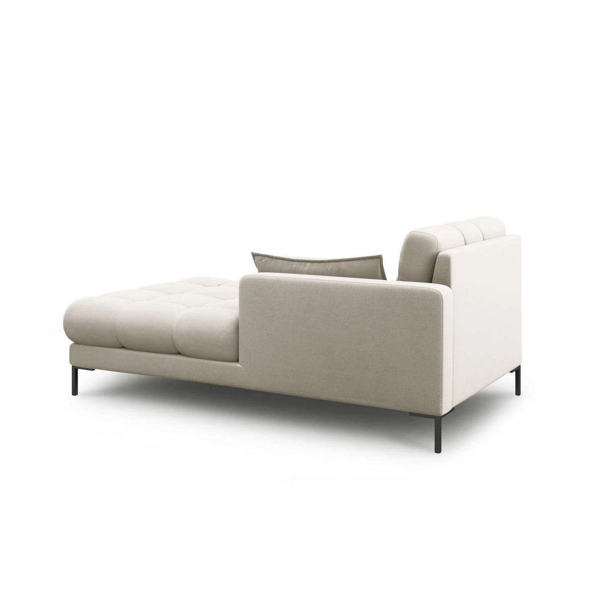 Mamaia 2-Sitzer Chaiselongue Rechte Seite, Metallbeine Schwarz, mit Bezug aus Strukturierter Stoff (Nev04) in Beige, 185x102 cm – Bild 3