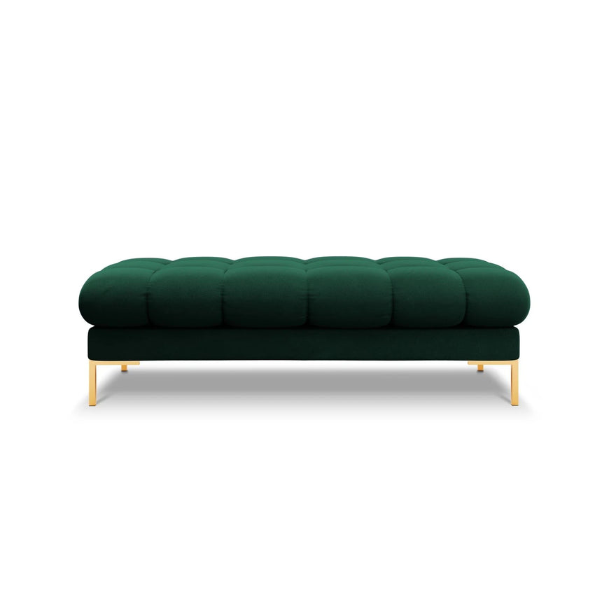 Mamaia 2-Sitzer Sitz-Bank, Beine Goldmetall, mit Bezug aus Samt (Blu78) in Flaschengrün, 62x133 cm – Bild 3