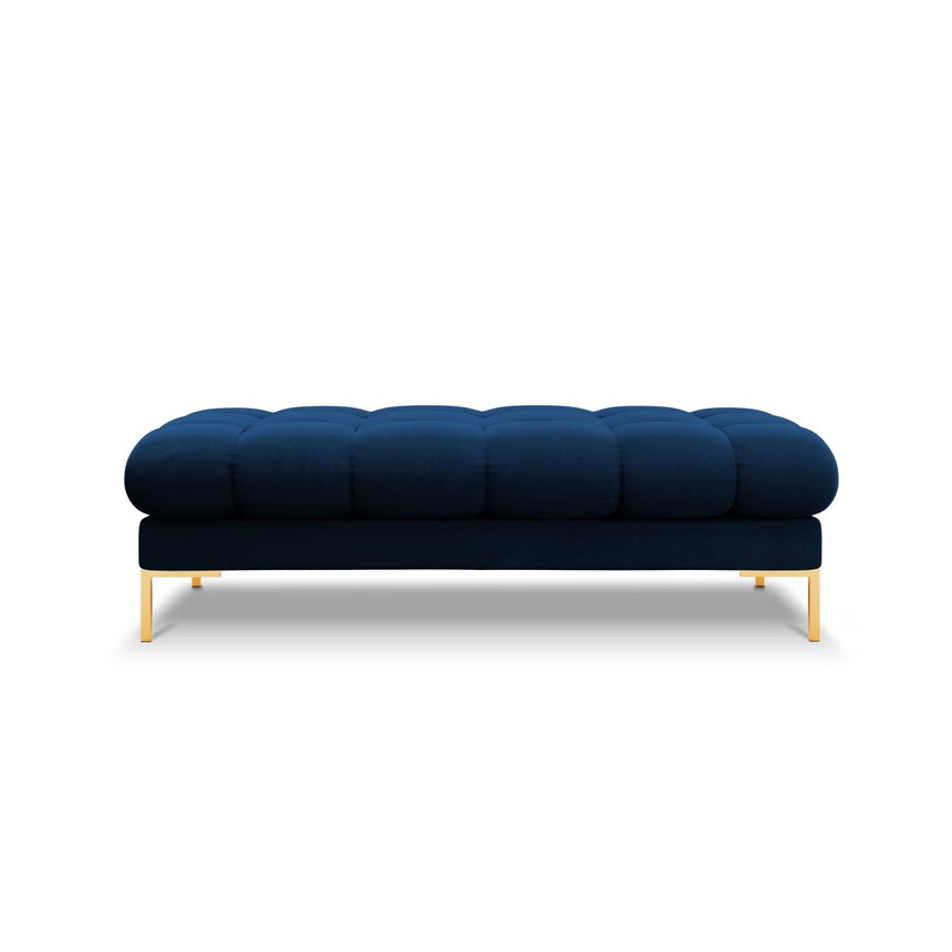 Mamaia 2-Sitzer Sitz-Bank, Beine Goldmetall, mit Bezug aus Samt (Blu86) in Königsblau, 62x133 cm – Bild 3