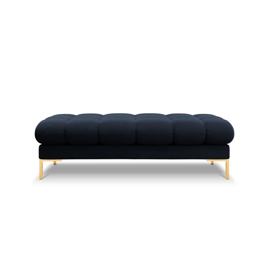 Mamaia 2-Sitzer Sitz-Bank, Beine Goldmetall, mit Bezug aus Samt (Blu89) in Dunkelblau, 62x133 cm – Bild 3
