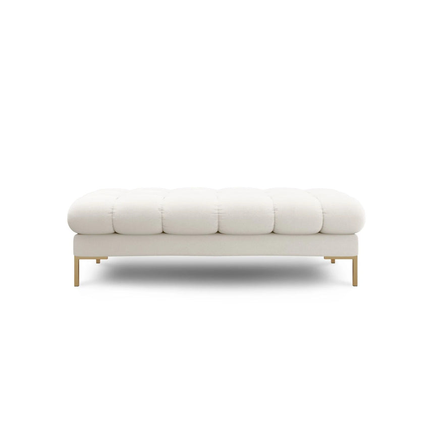 Mamaia 2-Sitzer Sitz-Bank, Beine Goldmetall, mit Bezug aus Samt oder Strukturstoff, 62x133 cm – Bild 3