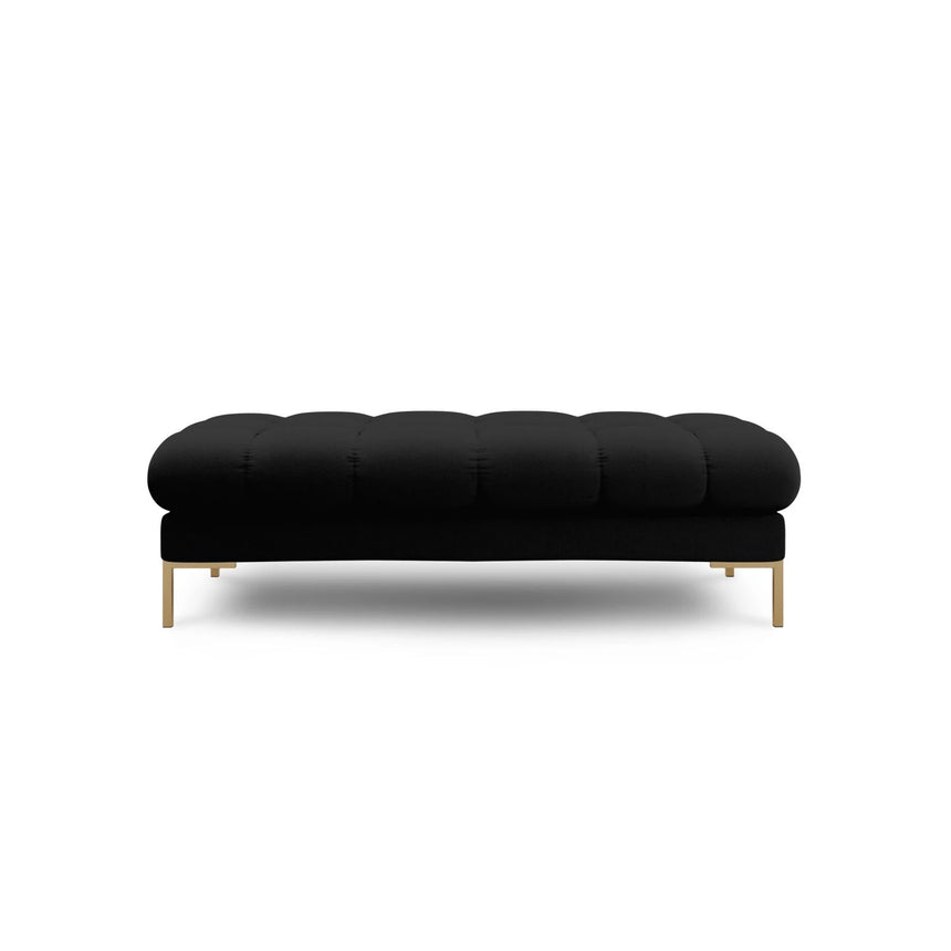 Mamaia 2-Sitzer Sitz-Bank, Beine Goldmetall, mit Bezug aus Strukturierter Stoff (Nev100) in Schwarz, 62x133 cm – Bild 3