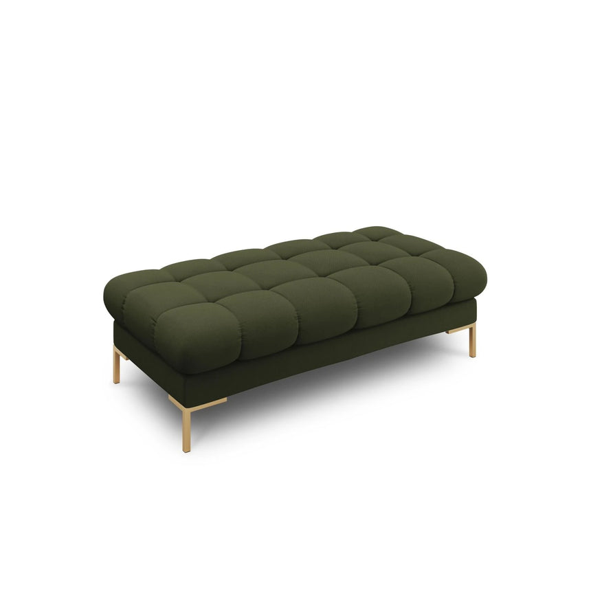 Mamaia 2-Sitzer Sitz-Bank, Beine Goldmetall, mit Bezug aus Strukturierter Stoff (Nev39) in Grün, 62x133 cm – Bild 1