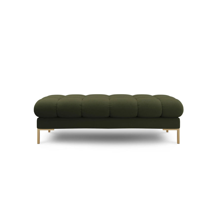 Mamaia 2-Sitzer Sitz-Bank, Beine Goldmetall, mit Bezug aus Strukturierter Stoff (Nev39) in Grün, 62x133 cm – Bild 3