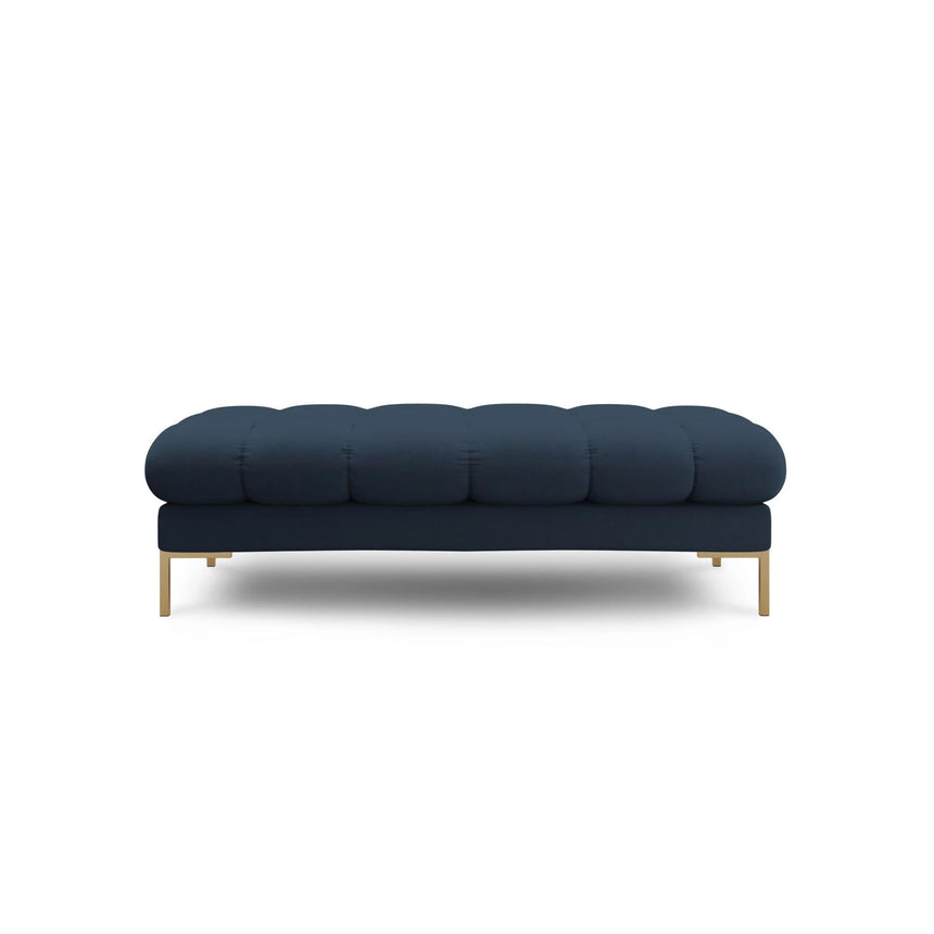 Mamaia 2-Sitzer Sitz-Bank, Beine Goldmetall, mit Bezug aus Strukturierter Stoff (Nev77) in Blau, 62x133 cm – Bild 3