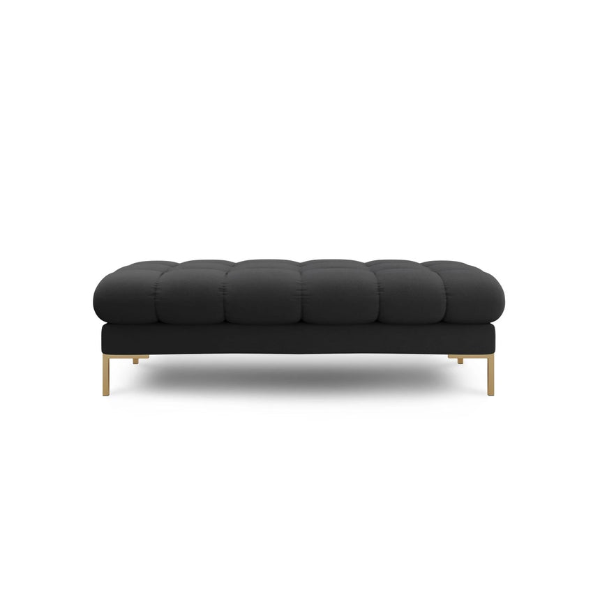 Mamaia 2-Sitzer Sitz-Bank, Beine Goldmetall, mit Bezug aus Strukturierter Stoff (Nev97) in Dunkelgrau, 62x133 cm – Bild 3