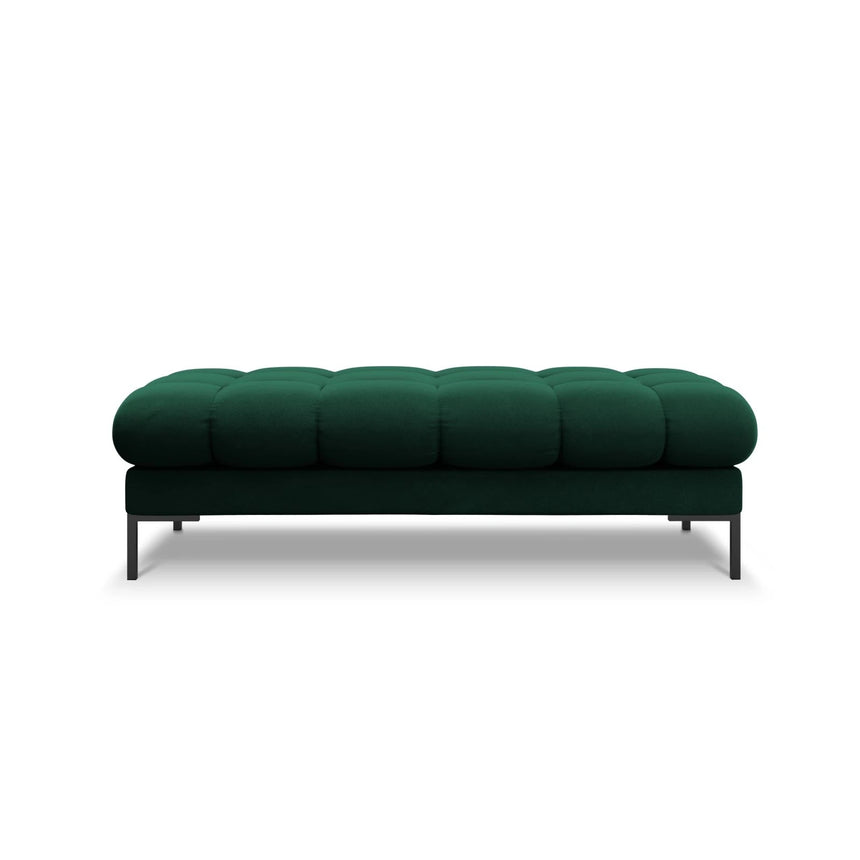 Mamaia 2-Sitzer Sitz-Bank, Metallbeine Schwarz, mit Bezug aus Samt (Blu78) in Flaschengrün, 62x133 cm – Bild 3
