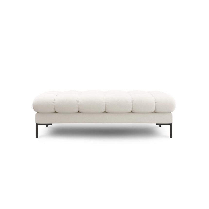 Mamaia 2-Sitzer Sitz-Bank, Metallbeine Schwarz, mit Bezug aus Samt oder Strukturstoff, 62x133 cm – Bild 3