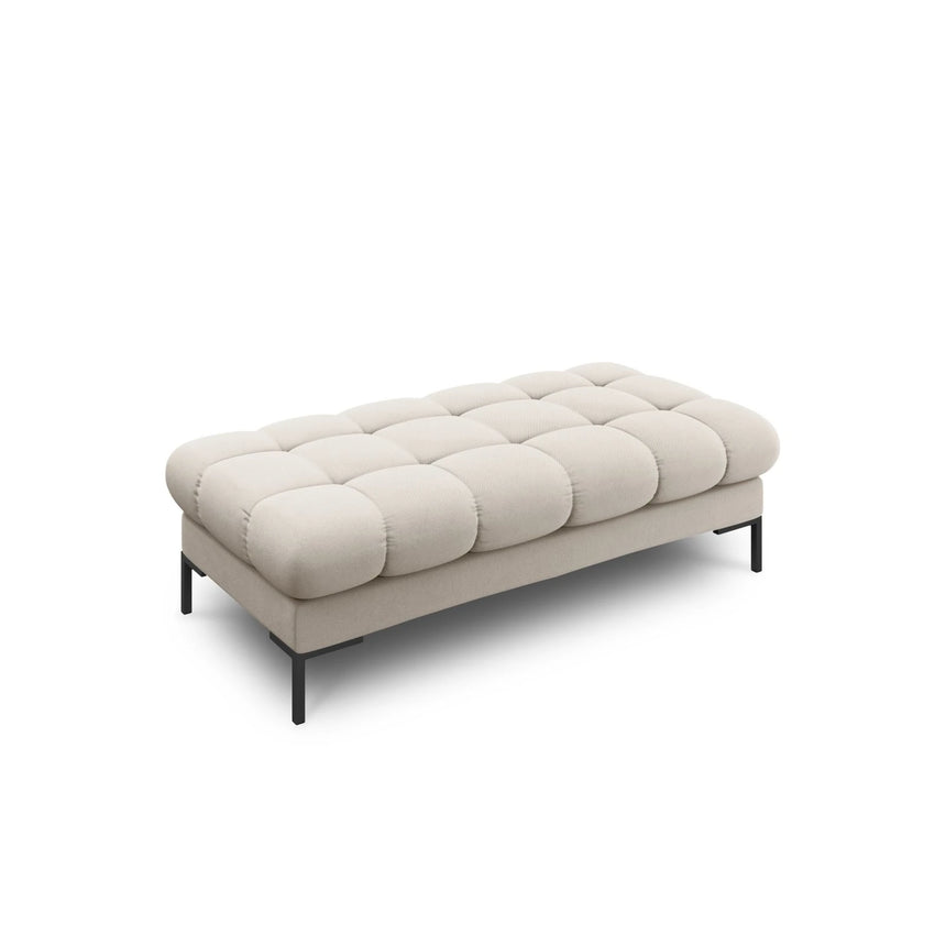 Mamaia 2-Sitzer Sitz-Bank, Metallbeine Schwarz, mit Bezug aus Strukturierter Stoff (Nev04) in Beige, 62x133 cm – Bild 1