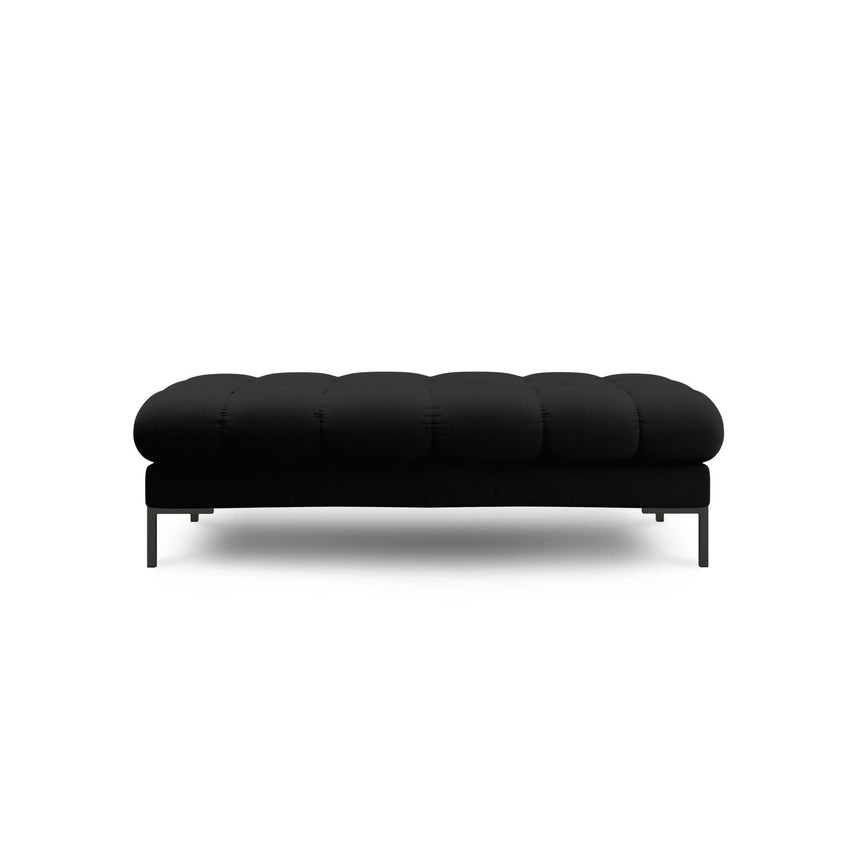 Mamaia 2-Sitzer Sitz-Bank, Metallbeine Schwarz, mit Bezug aus Strukturierter Stoff (Nev100) in Schwarz, 62x133 cm – Bild 3