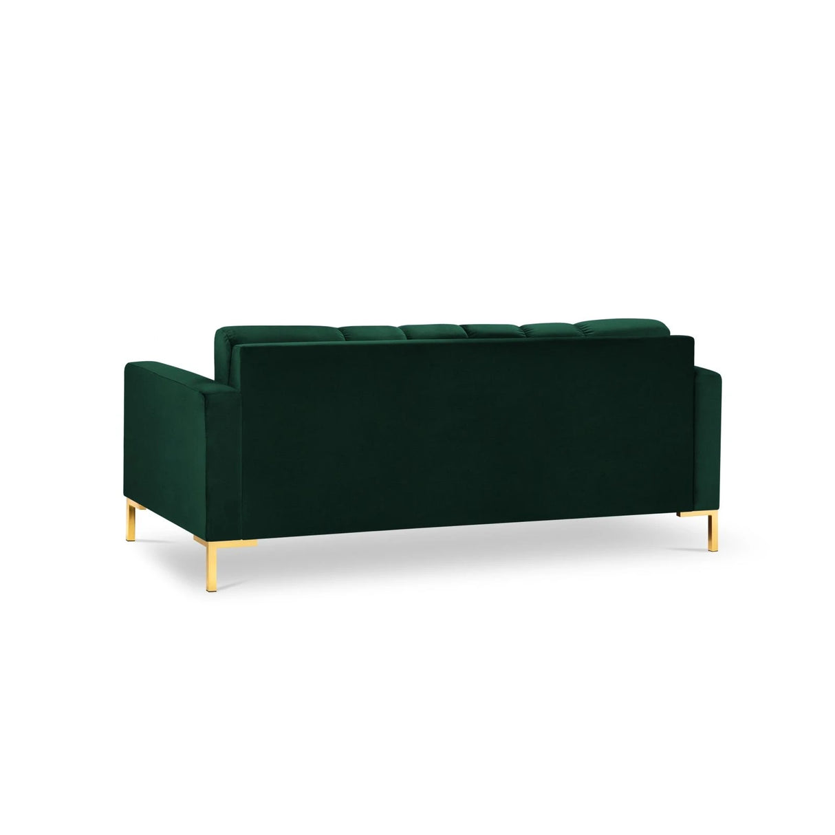 Mamaia 2-Sitzer Sofa, Beine Goldmetall, mit Bezug aus Samt (Blu78) in Flaschengrün, 152x96 cm – Bild 5